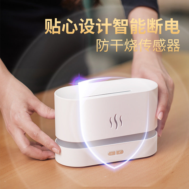 USB Simulation Flame Aroma Diffuser – 3D Flame Humidifier Atmosphere Light